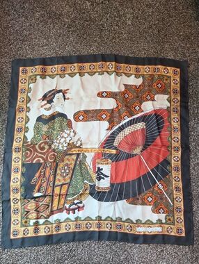 Silk Museum  Japanese Geisha  Scarf - Multi-Color